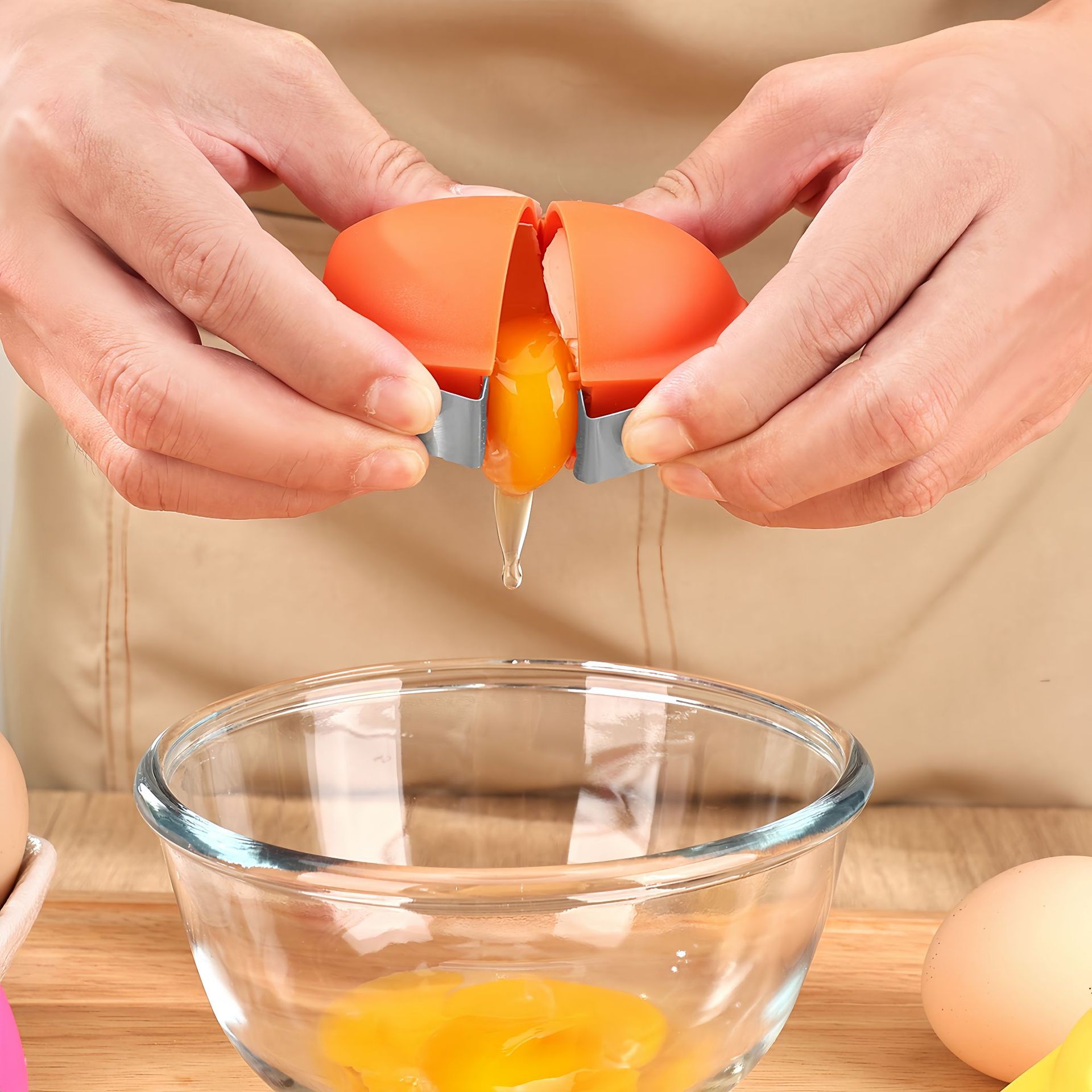 Egg Separator Tool - 1/3 قطع فتاحة بيض سهلة الاستخدام،